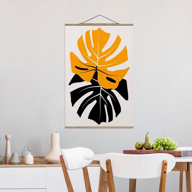 Stoffbild Monstera Black Yellow Sansibar Home Größe: 75 cm H x 50 cm B x 0,3 cm T on Productcaster.