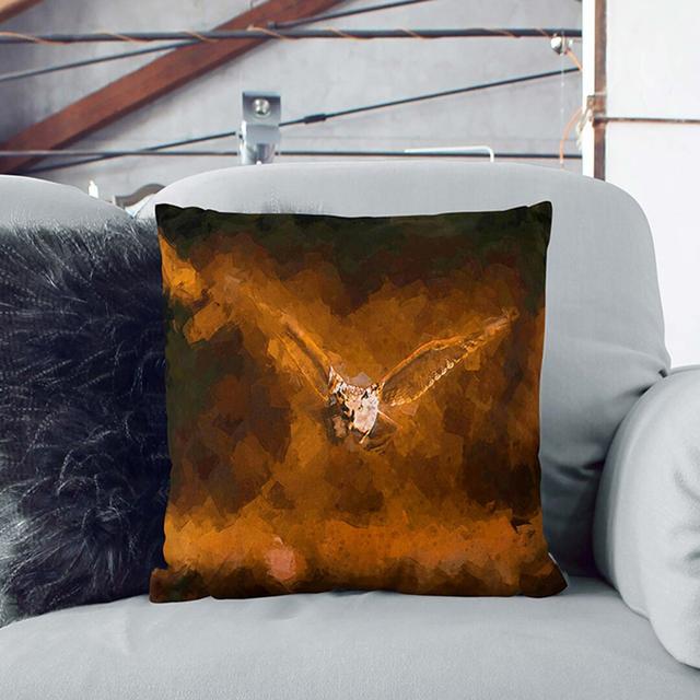 Flying Owl at Dusk Cushion with Filling East Urban Home Size: 40cm H x 40cm W x 15cm D on Productcaster.