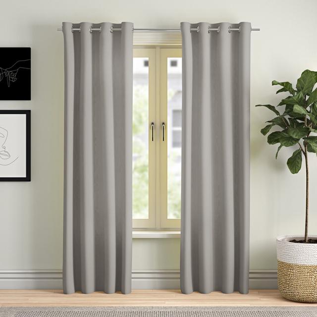 Zoee Eyelet Blackout Curtain Zipcode Design Size: 145cm Width x 220cm Drop, Colour: Grey/Brown/Blue on Productcaster.