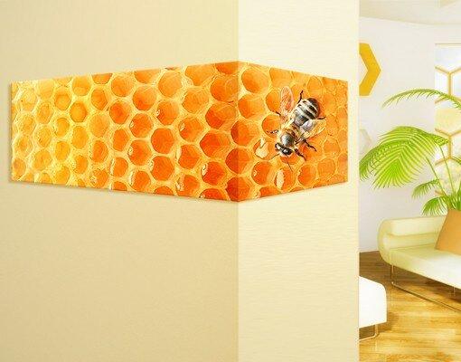 Honey Bee - Wrapped Canvas Graphic Art Print East Urban Home Size: 180cm L x 60cm W, Lap: Outward corner on Productcaster.