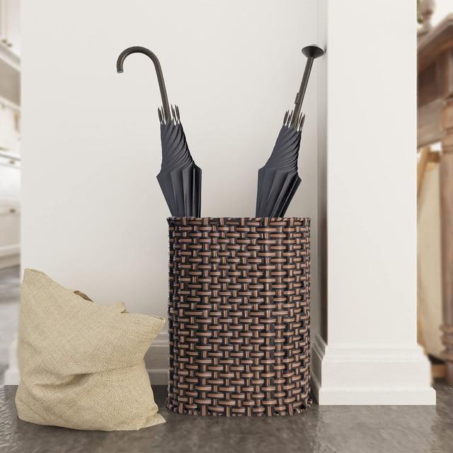 Wicker Freestanding Umbrella Stand 17 Stories Colour: Brown on Productcaster.