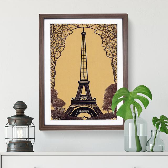 Art Nouveau Eiffel Tower - Picture Frame Graphic Art Marlow Home Co. Frame Colour: Brown, Size: 34cm H x 25cm W on Productcaster.