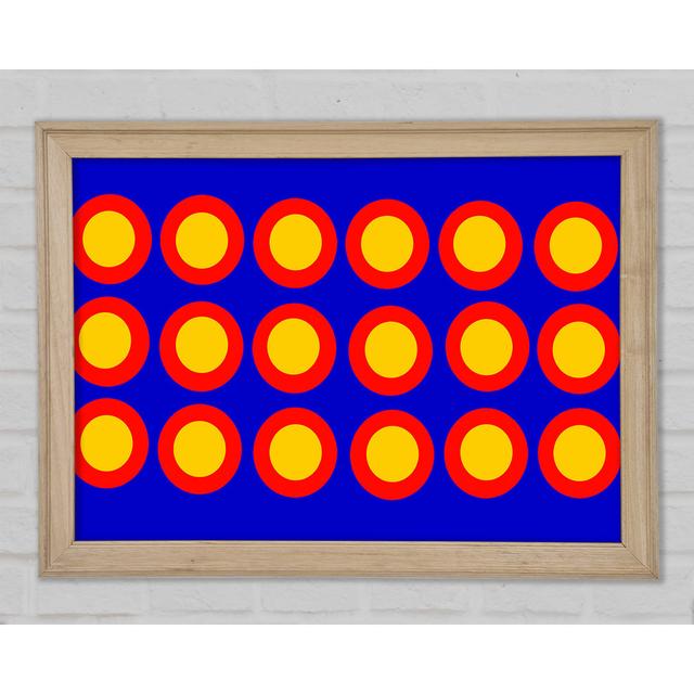 Circles Of Light Yellow On Blue - Single Picture Frame Art Prints Bright Star Size: 42cm H x 59.7cm W x 1.5cm D on Productcaster.