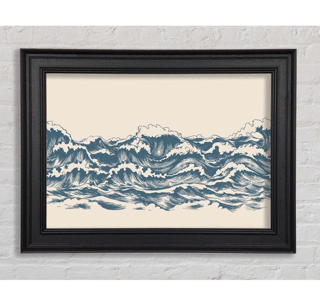 Rippled Ocean Crash - Single Picture Frame Art Prints Highland Dunes Size: 84.1cm H x 142.2cm W x 8cm D on Productcaster.