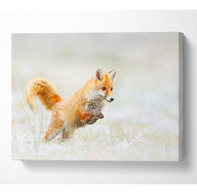 Fox Jumping - No Frame Art Prints on Canvas Alpen Home Size: 66cm H x 106.6cm W on Productcaster.