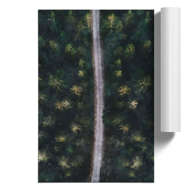 The Forest Road in Sweden - Unframed Graphic Art East Urban Home Size: 30cm H x 21cm W x 0.1cm D on Productcaster.