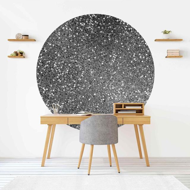 Round Wallpaper Self Adhesive - Glitter Confetti In Gold Perspections Farbe: Silberfarben, Größe: 50cm L x 50cm B on Productcaster.