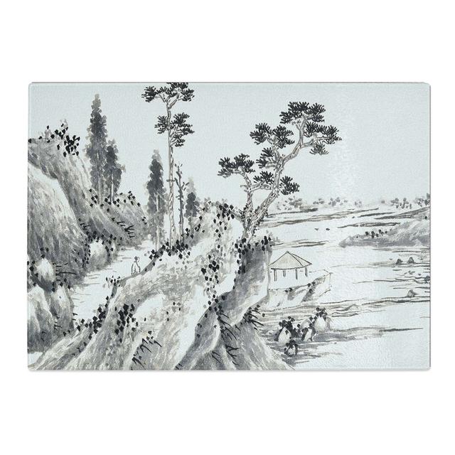 Tempered Glass Landscape Vol.8 by Shen Zhou Chopping Board East Urban Home Size: 28.5 cm x 20 cm on Productcaster.