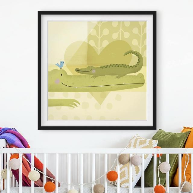 Mom and Me - Crocodiles - Picture Frame Graphic Art Zoomie Kids Size: 70cm H x 70cm W x 2cm D, Frame Option: Black Framed on Productcaster.