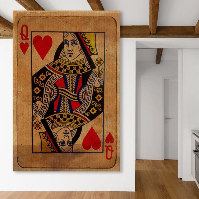 'Queen of Hearts' Graphic Art on Canvas East Urban Home Size: 25.4cm H x 38.1cm W on Productcaster.