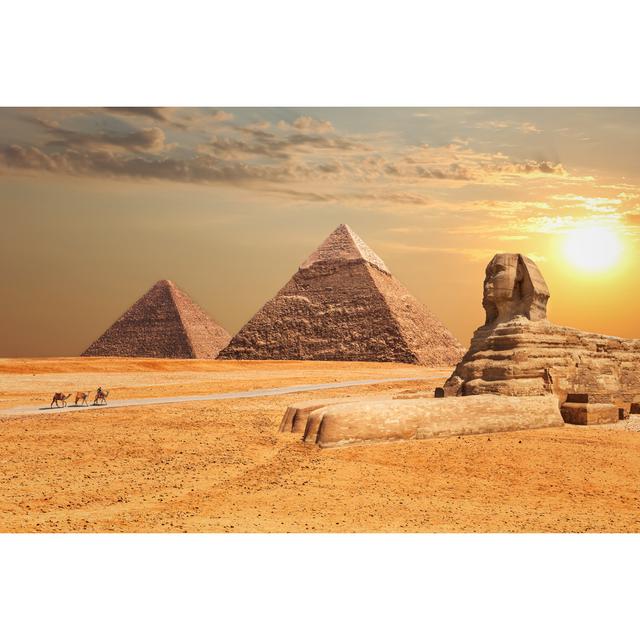 Pyramids in Giza by Anton Aleksenko - Wrapped Canvas Photograph Natur Pur Size: 81cm H x 122cm W on Productcaster.