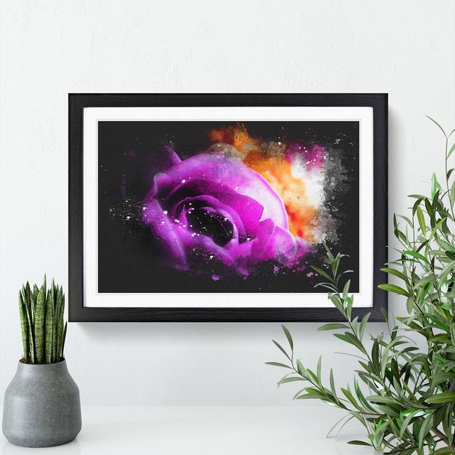 Purple Rose Flower Vol.5 - Single Picture Frame Print on Wood East Urban Home Frame Option: Black Framed, Size: 48cm H x 65cm W x 2cm D on Productcaster.