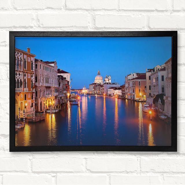 Venice At Night - Closed Corner Frame Art Prints on Wood Latitude Run Size: 21cm H x 29.7cm W on Productcaster.