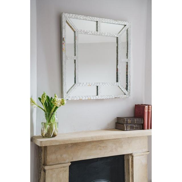 Claire Nayman Accent Mirror Mercer41 Finish: White, Size: 80cm H x 80cm W on Productcaster.