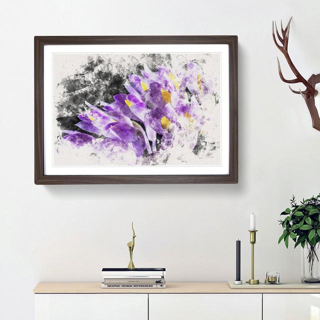 Wild Purple Orchid Flowers - Single Picture Frame Print on MDF East Urban Home Size: 45cm H x 63cm W x 2cm D, Frame Option: Walnut on Productcaster.