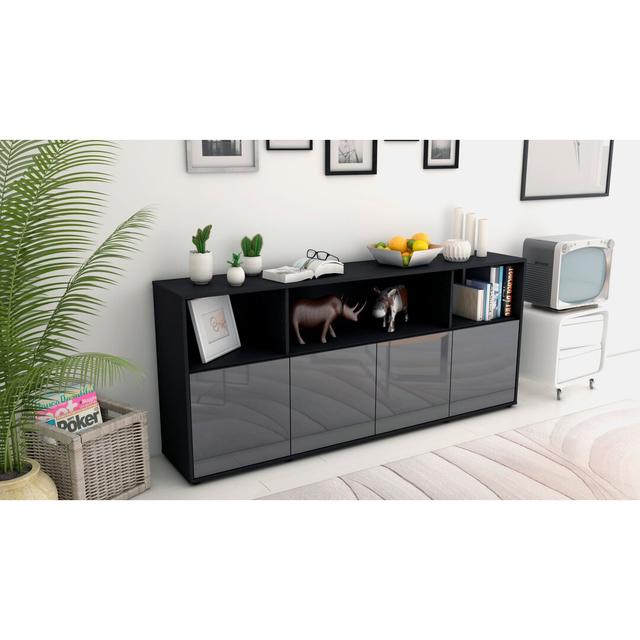 Elmira Sideboard Latitude Run Colour (Body/Front): Black/High-gloss grey on Productcaster.