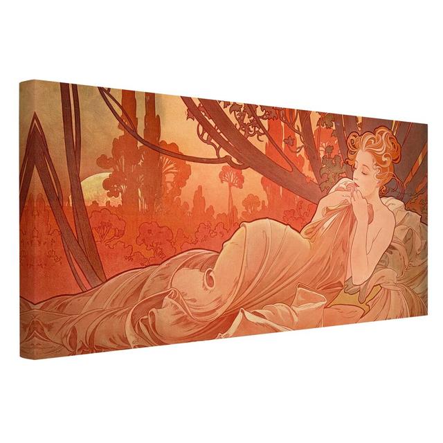 Dusk by Alfons Mucha - Wrapped Canvas Painting Rosalind Wheeler on Productcaster.