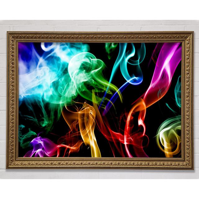 Mulit-Coloured Smoke On Gold Framed Print Ivy Bronx Size: 29.7cm H x 42cm W x 3cm D on Productcaster.