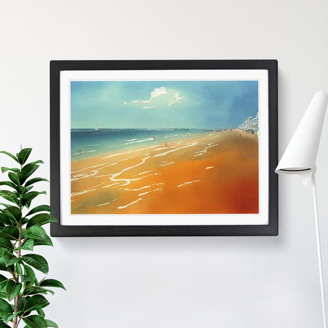 Beach In Watercolour Vol.3 House of Hampton Size: 25cm H x 34cm W x 2cm D, Frame Colour: Black on Productcaster.