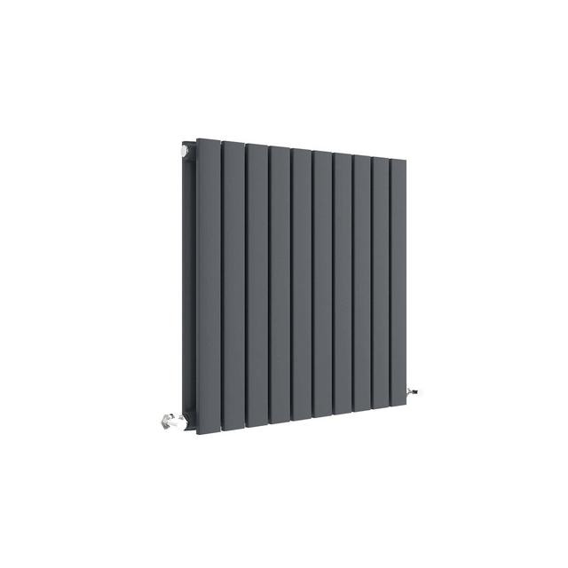 Sloane Vertical Designer Radiator Hudson Reed Colour: Grey, Size: 60cm H x 58.6cm W x 7.2cm D on Productcaster.