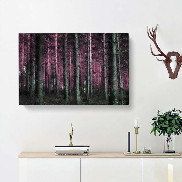 Forest In Pink - Wrapped Canvas Painting East Urban Home Size: 50cm H x 76cm W x 3cm D on Productcaster.