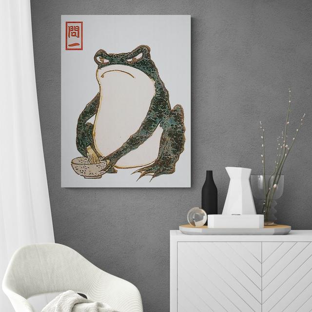 Vintage Angry Frog - Japanese Art By Matsumoto Hoji - Wrapped Framed Canvas Wall Art - Various Sizes Happy Larry Size: 81cm H x 61 cm W x 4cm D on Productcaster.