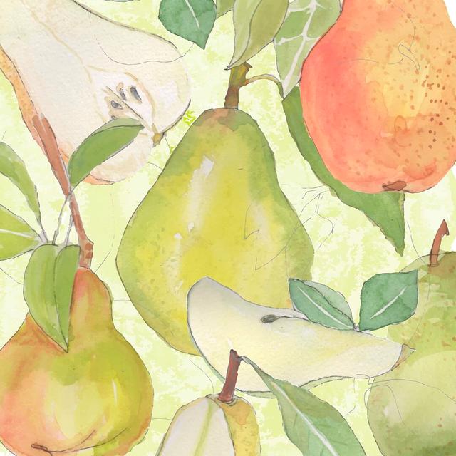 Pear Medley II by Leslie Mark - Wrapped Canvas Painting Rosalind Wheeler Size: 76cm H x 76cm W on Productcaster.