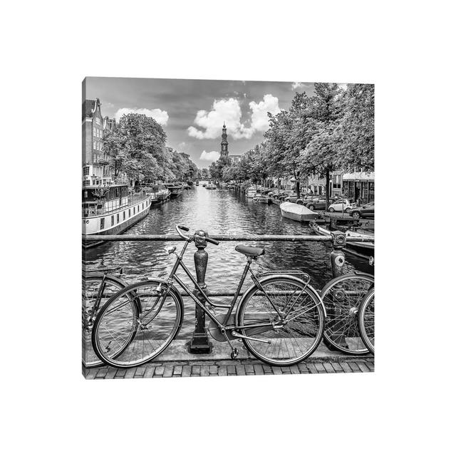 Typical Amsterdam Monochrome by Melanie Viola - Wrapped Canvas Print Latitude Run Size: 45.72cm H x 45.72cm W x 1.905cm D on Productcaster.