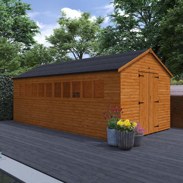 10 ft. W x 20 ft. D Solid Wood Tongue & Groove Apex Garden Shed Tiger Sheds on Productcaster.