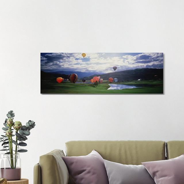 Hot Air Balloons, Snowmass, Colorado, USA by Panoramic Images - Wrapped Canvas Panoramic Gallery-Wrapped Canvas Giclée Union Rustic Size: 40.64cm H x on Productcaster.