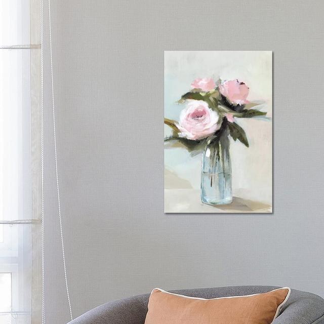 Peonies In A Vase I by Isabelle Z - Painting on Canvas 17 Stories Size: 66.04cm H x 45.72cm W x 1.91cm D, Format: Wrapped Canvas on Productcaster.