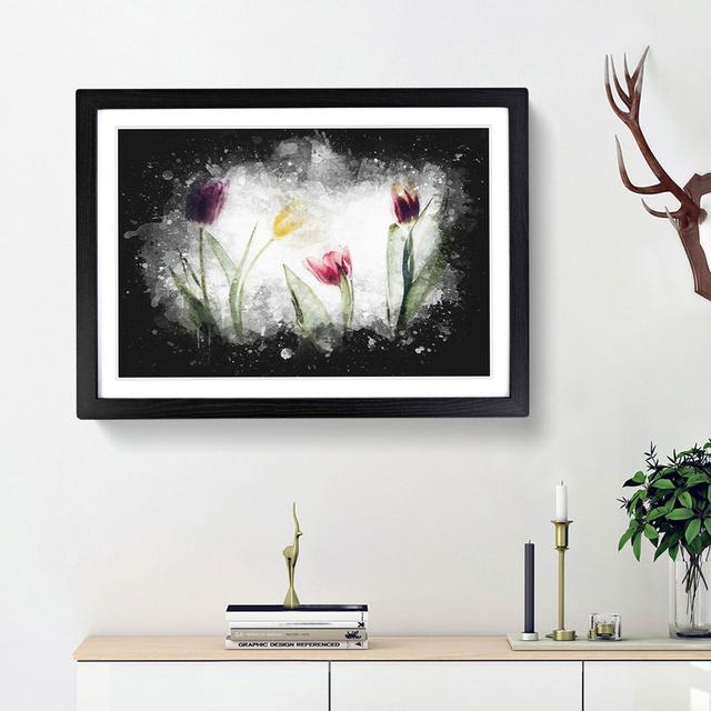 Colourful Tulip Flowers - Picture Frame Graphic Art Print East Urban Home Size: 45cm H x 63cm W x 2cm D, Frame Option: Black Framed on Productcaster.