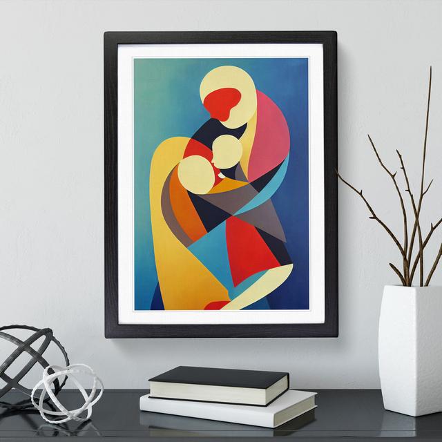 Mother with Child Abstract No.2 - Picture Frame Graphic Art George Oliver Frame Colour: Black Framed, Size: 64cm H x 46cm W x 2cm D on Productcaster.