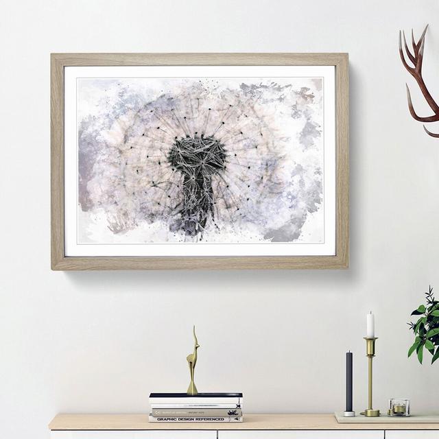 A Dandelion Flower in Abstract - Picture Frame Painting Print East Urban Home Frame Option: Oak Framed, Size: 36cm H x 48cm W x 2cm D on Productcaster.