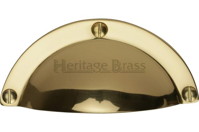 Drawer Cup/Bin Pull Heritage Brass Finish: Polished Brass on Productcaster.