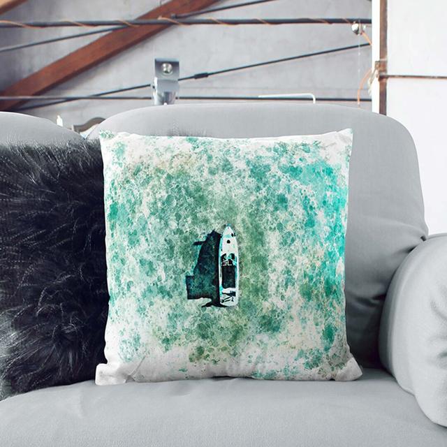 Boat in the Open Water in Abstract Cushion with Filling East Urban Home Size: 55cm H x 55cm W x 20cm D, Backing Colour: White on Productcaster.