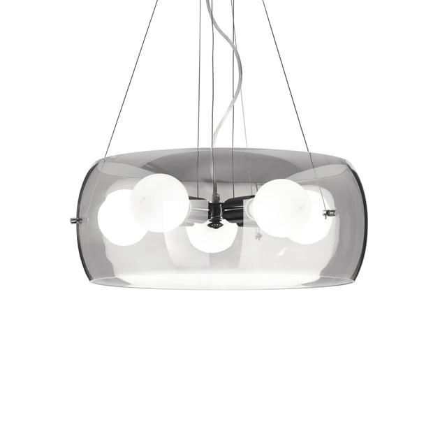 Audi 5 -Light Single Drum Pendant Ideal Lux Shade Colour: Fume on Productcaster.