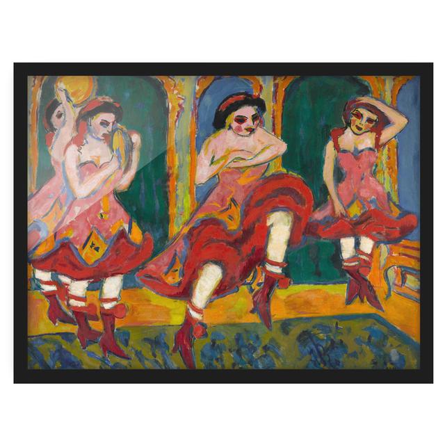 Czardastänzerinnen by Ernst Ludwig Kirchner - Picture Frame Painting Rosalind Wheeler Size: 70cm H x 100cm W x 2cm D, Frame Option: Black Framed on Productcaster.