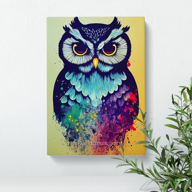 Owl Paint Splash No.2 Abstract - Wrapped Canvas Graphic Art Alpen Home Size: 50cm H x 35cm W x 3cm D on Productcaster.