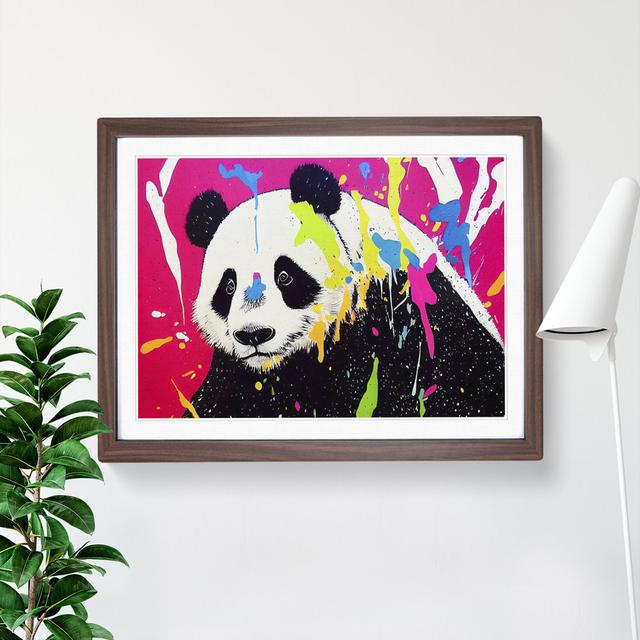 XH1022-6783X Panda Splash Vol.3 - Single Picture Frame Print Alpen Home Size: 25cm H x 34cm W x 2cm D, Format: Walnut Framed on Productcaster.