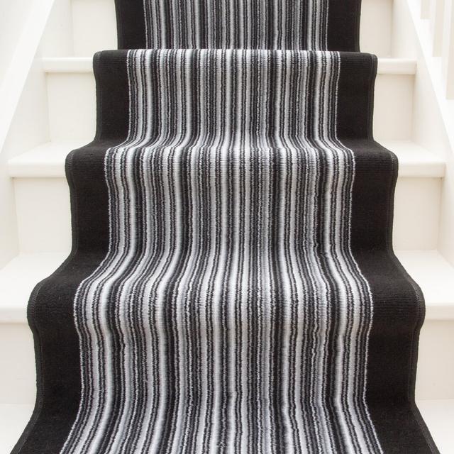 Rug in Black with Striped Pattern by 17 Stories, Rug Size: Runner 60 x 1524cm on Productcaster.