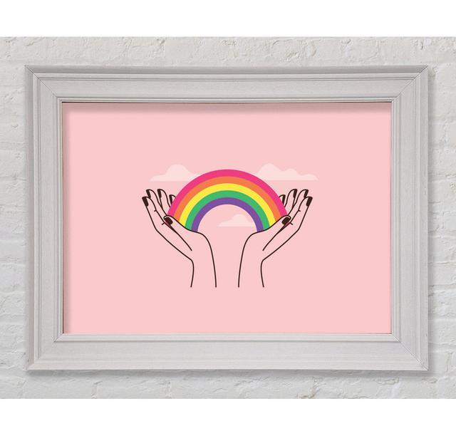 Rainbow In My Hands - Print Ebern Designs Size: 29.7cm H x 42cm W x 8cm D, Format: White Framed Paper on Productcaster.