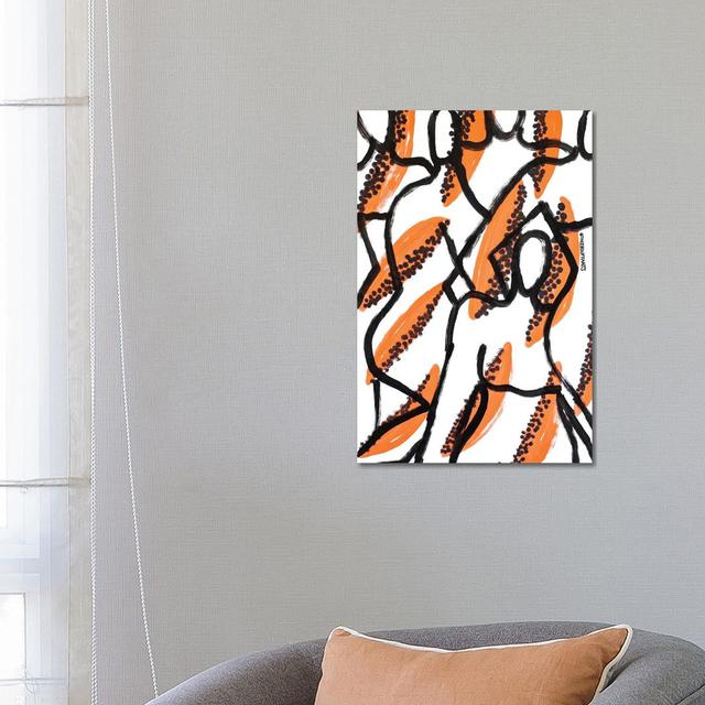 Papaya Figures by Bouffants & Broken Hearts - Wrapped Canvas Painting Metro Lane Size: 66.04cm H x 45.72cm W x 3.81cm D on Productcaster.