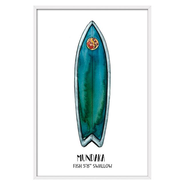 'Mundaka Surf' by Cesar Ortiz Echagüe - Picture Frame Painting Print on Paper Highland Dunes Size: 45cm H x 30cm W x 3cm D on Productcaster.