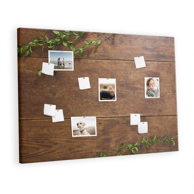 Wall Mounted cork board with print wall pin board for office bulletin Rustic wood East Urban Home on Productcaster.