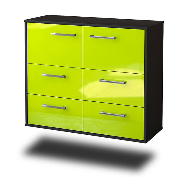 Alhasan sideboard, flying/metal handles, size: 92 x 79 x 35cm Latitude Run Colour: Green/Anthracite on Productcaster.