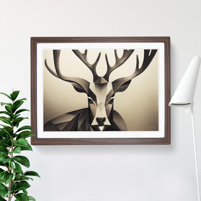 XH1022-9426X Unforgettable Stag Deer - Single Picture Frame Print Alpen Home Size: 25cm H x 34cm W x 2cm D, Frame Colour: Walnut on Productcaster.