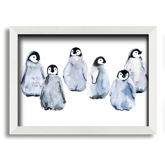 Penguin Family - Print Highland Dunes Format: White Framed Paper, Size: 42cm H x 59.7cm W x 10cm D on Productcaster.