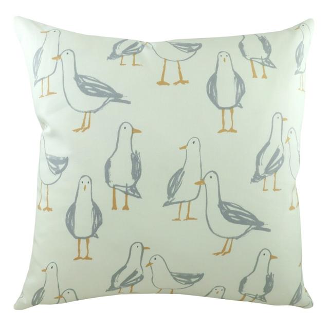 Aaryahi Marine Seagulls Cotton Cushion with Filling House of Hampton Colour: Natural, Fill Material: Polyester on Productcaster.