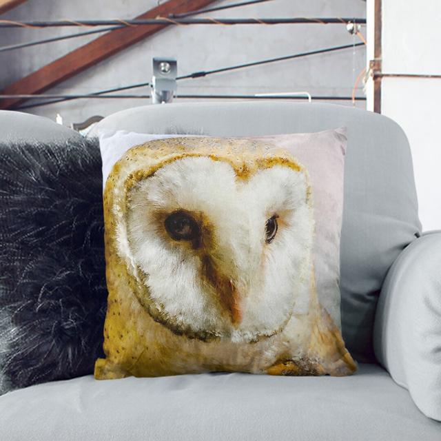 Barn Owl Vol.2 Painting Square Throw Cushion East Urban Home Size: 55cm H x 55cm W x 20cm D on Productcaster.